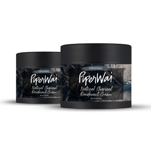 PiperWai Charcoal Magnesium Natural Deodorant Cream 2Pack