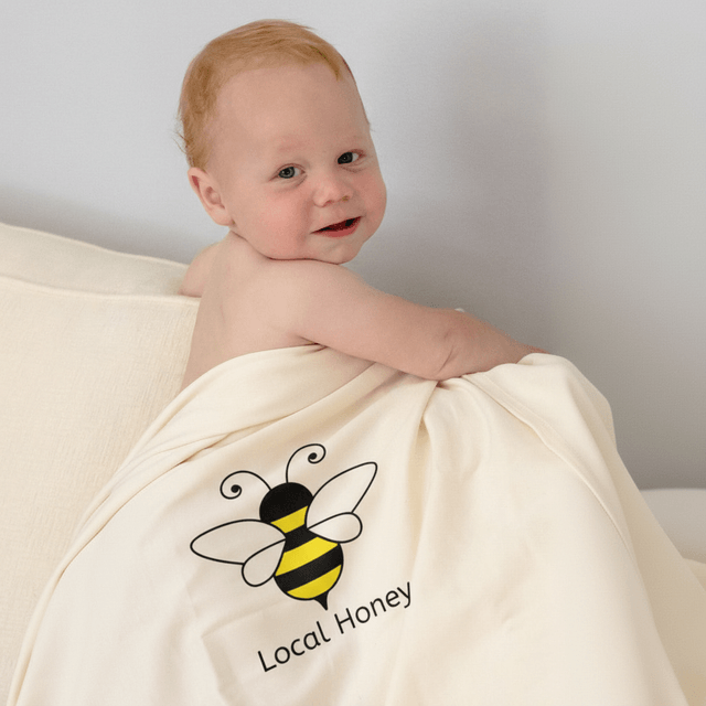 Local Honey Bumble Bee Baby Blanket